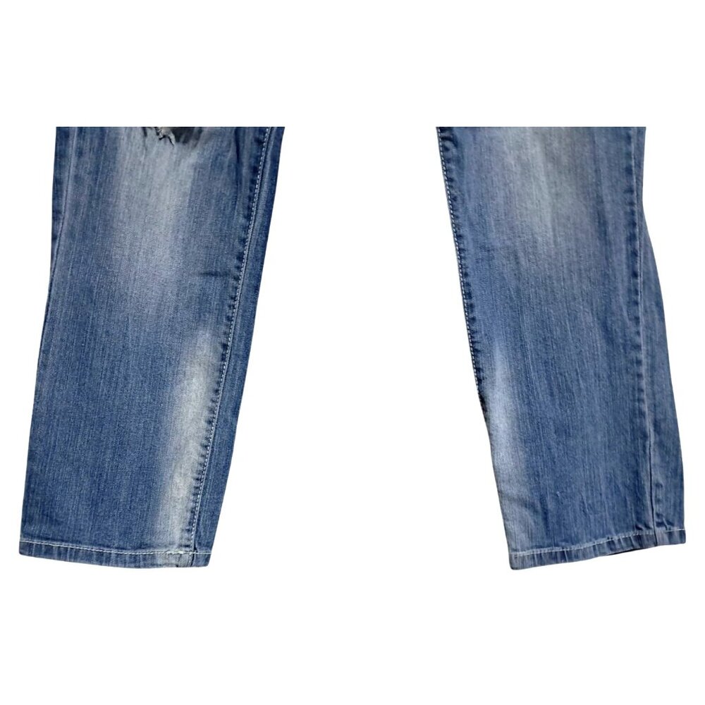 Mossimo Supply Co Jeans Womens Size 9 Distressed Trashed Ankle Crop Blue 99% Cot - Picture 6 of 9